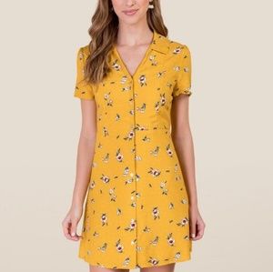 Vintage Yellow Floral Dress